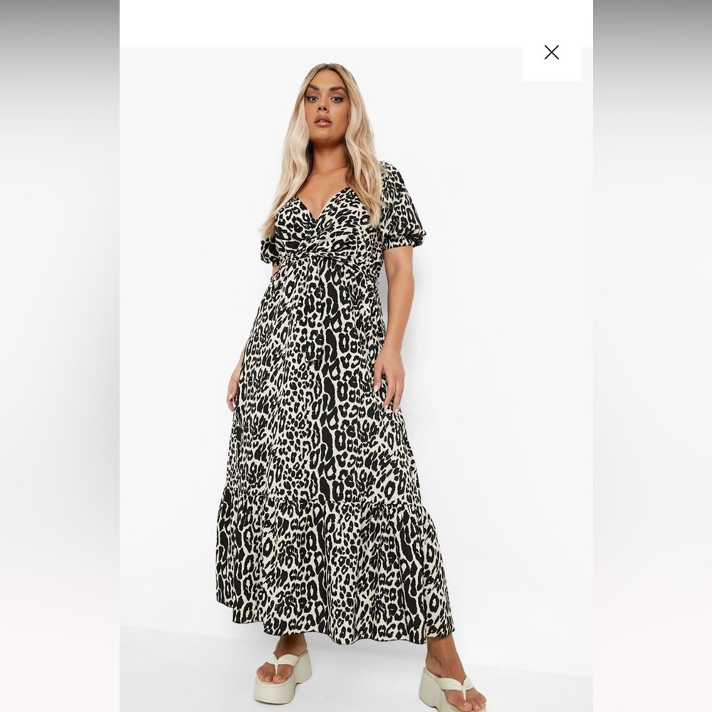 LEOPARD PRINT WRAP MIDAXI DRESS